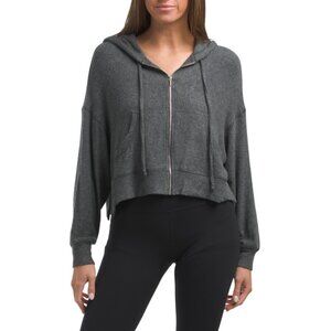 LA BIZ Charcoal Zip Front Hoodie